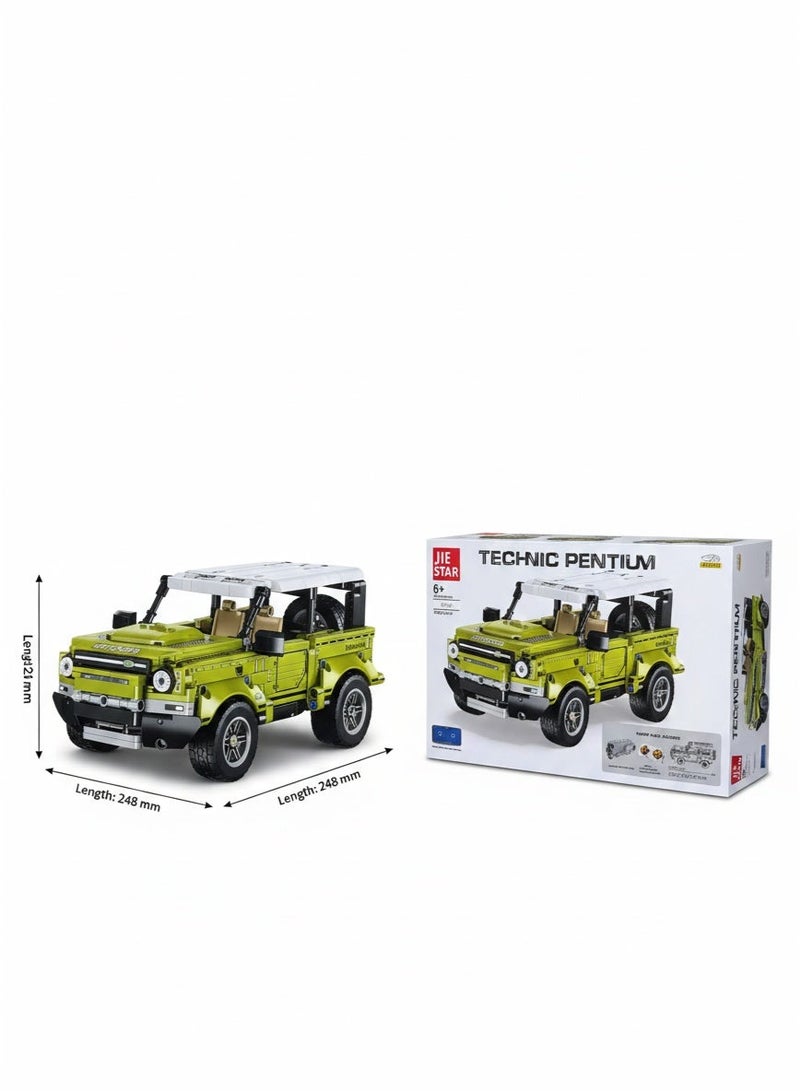 جي ستار مجموعة مكعبات بناء سيارة ديفندر للطرق الوعرة تكنك بنتيوم من جي ستار (650 قطعة) - جهاز تحكم عن بعد وشحن USB - Image 1